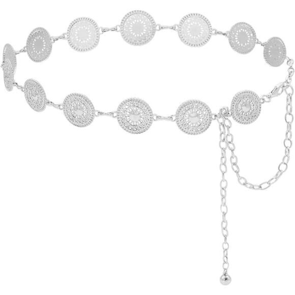 Accessories - Women's Chain Belt Metal Waist Belt Silver9